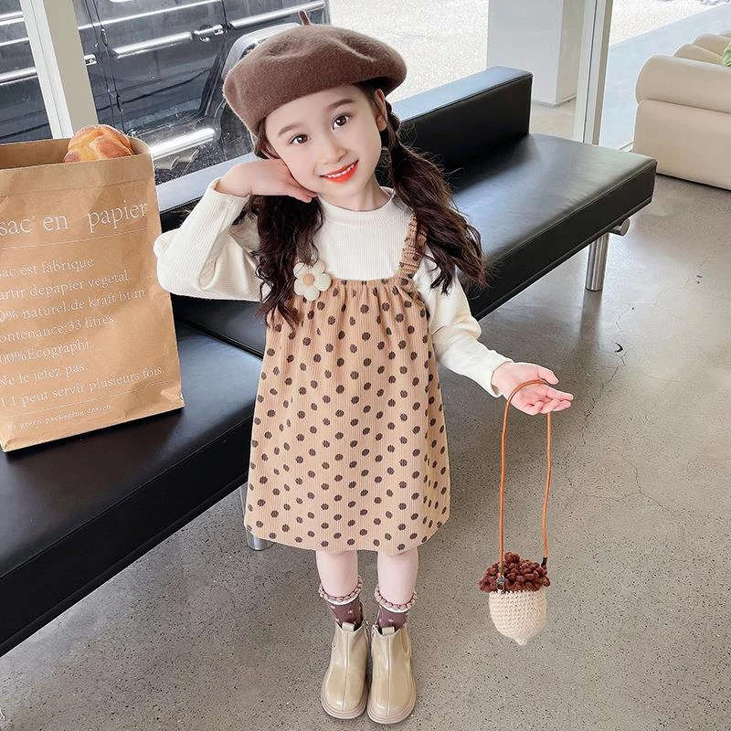 女童连衣裙套装春秋2025新款儿童长袖洋气甜美春季女宝宝春装裙子