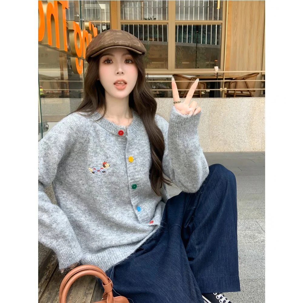 【现货】【套装】毛衣女冬百搭简约韩系韩版针织衫秋冬设计感长袖外套