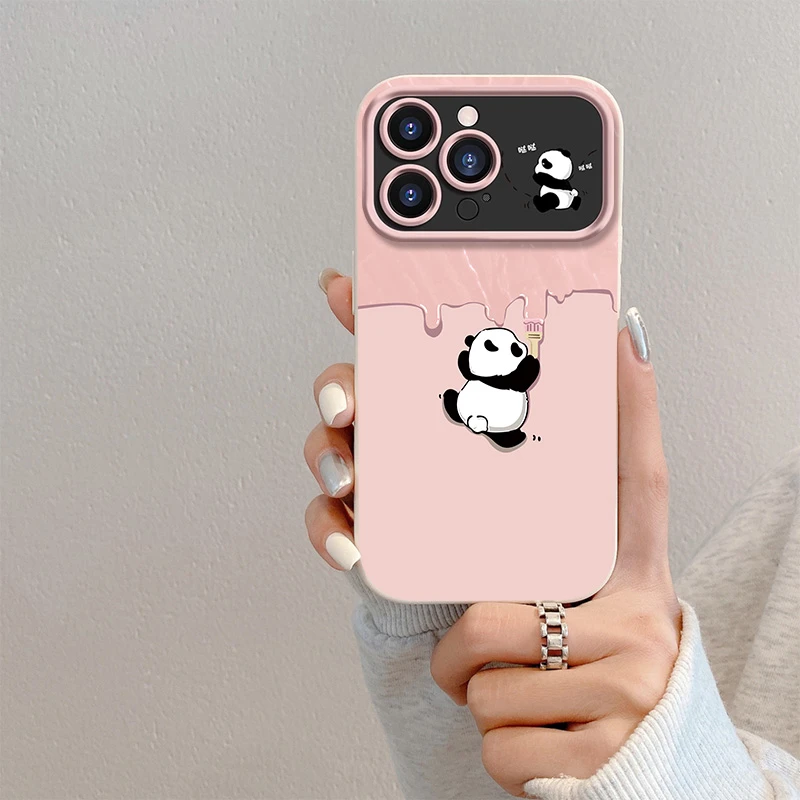 【苹果/华为/荣耀/OPPO/vivo/小米】刷墙熊猫大视窗防摔保护手机壳