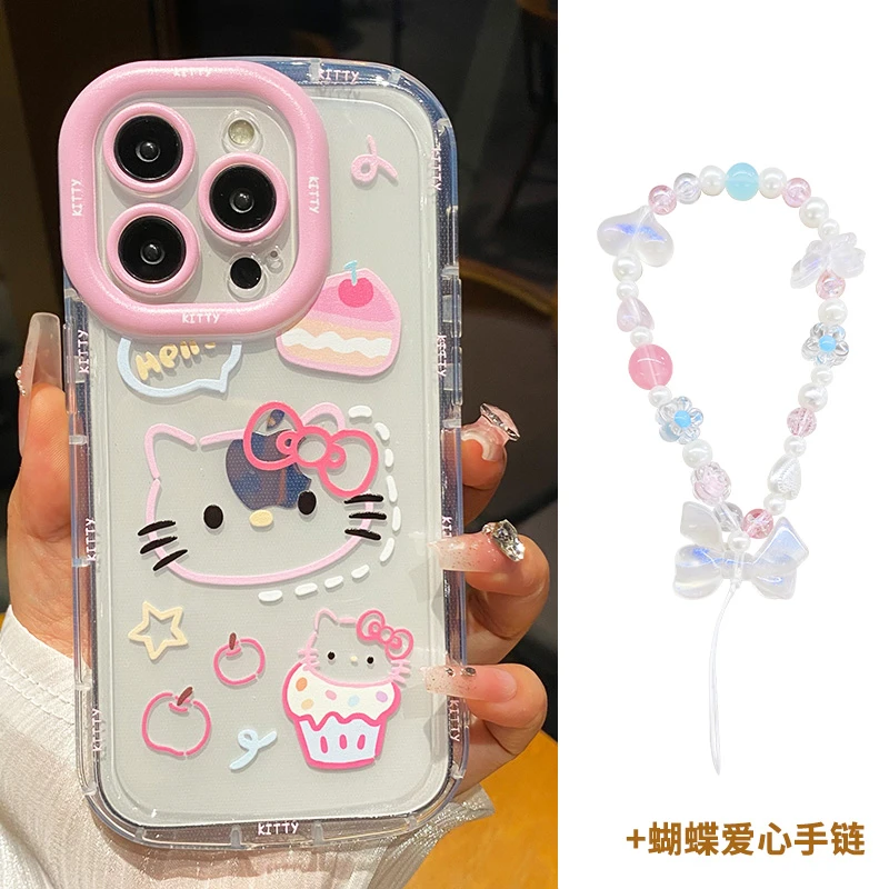 【苹果/华为/荣耀/OPPO/vivo/小米】甜点KT猫直边奶油防摔手机壳