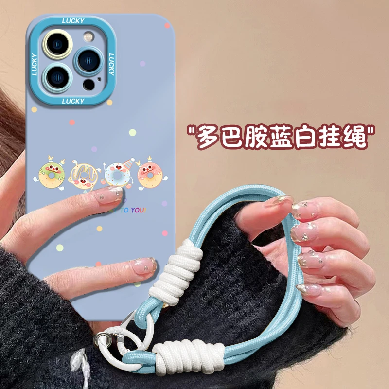 【苹果/华为/荣耀/OPPO/vivo/小米】可爱甜甜圈磨砂天使眼手机壳