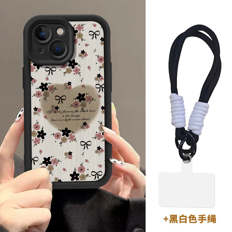 【苹果/华为/荣耀/OPPO/vivo/小米】爱心小碎花天眼阶梯防摔手机壳