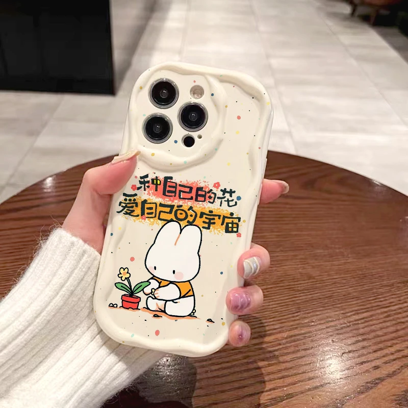 适用【苹果/华为/荣耀/OPPO/vivo小米】种自己的花奶油纹防摔手机壳
