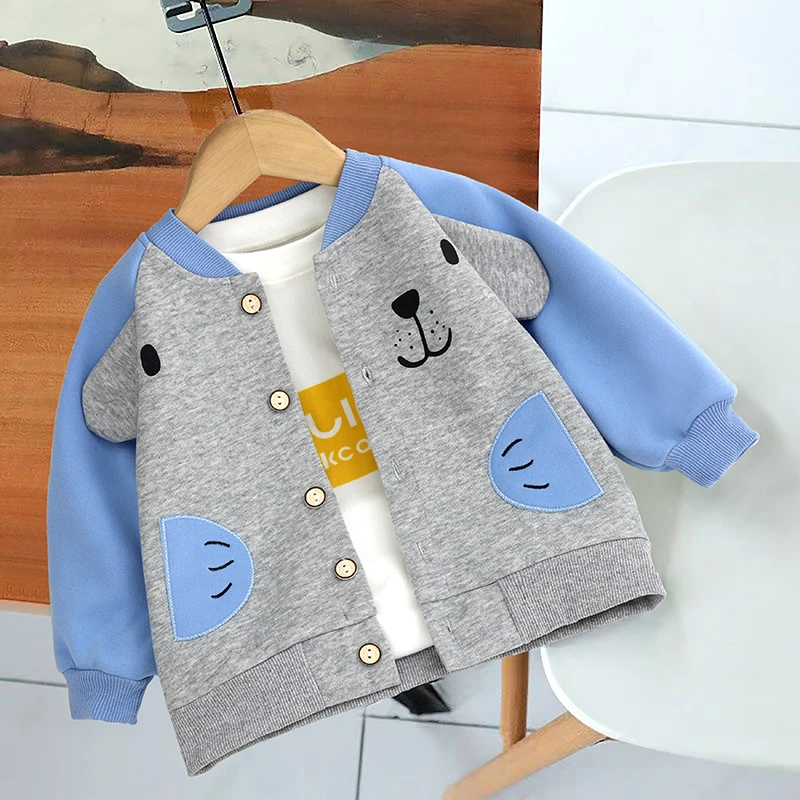 男女童外套宝宝开衫洋气一体绒婴儿加绒外套中小童开衫小男孩外套