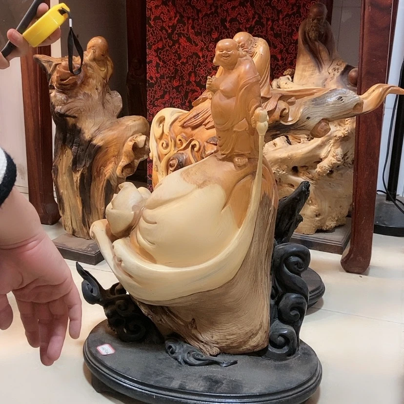 【闪购商品】黄杨木根雕开***?