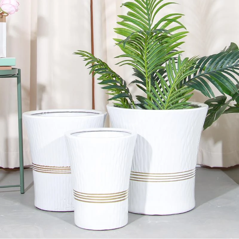 花盆陶瓷2024新款轻奢百搭特大号客厅天堂鸟大口径绿植盆