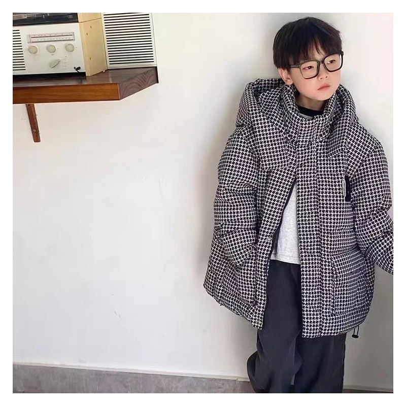 （500-560）儿童羽绒服编码时尚连帽加厚冬季潮流轻薄印花小童