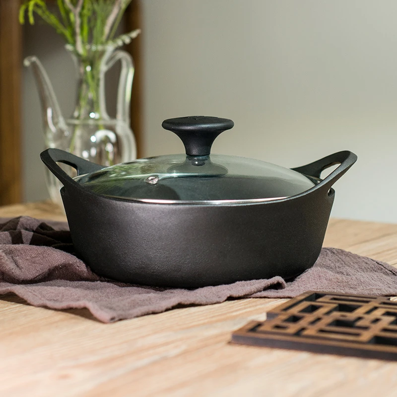 【微瑕福利】归禾器铸铁锅寿喜锅深煎锅小炖锅小汤锅煮面锅