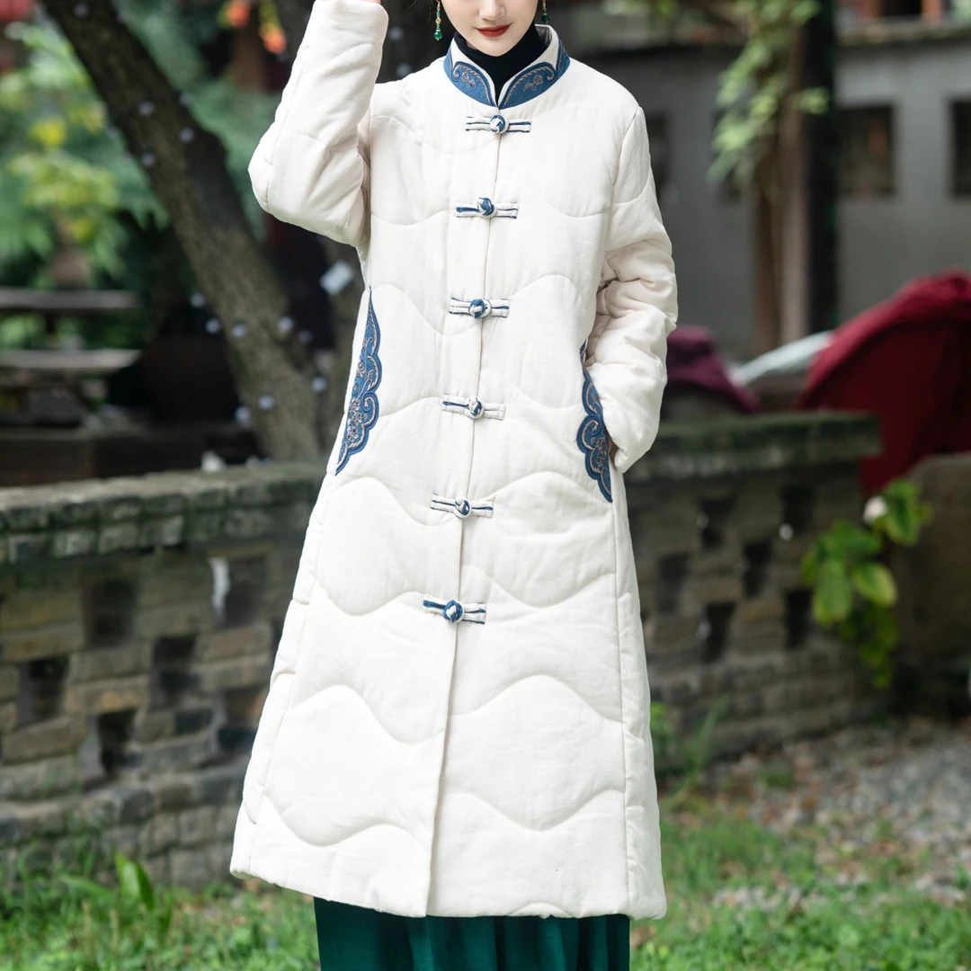 水墨江南-唐之语亚麻刺绣棉服22081