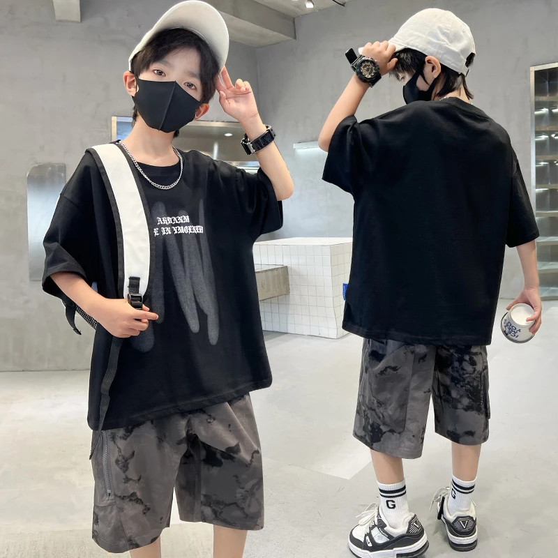 男童夏装套装2024新款夏款中大童男孩休闲薄款夏季酷帅气潮