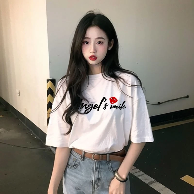 夏季短袖100纯棉遮肚子显瘦T恤2024设计新款宽松爆款ins洋气上衣