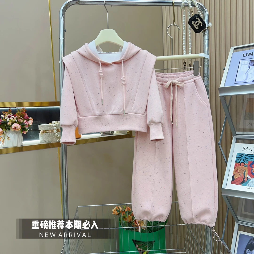 女童2024秋季新款韩版洋气女孩卫衣+休闲裤套装-9541