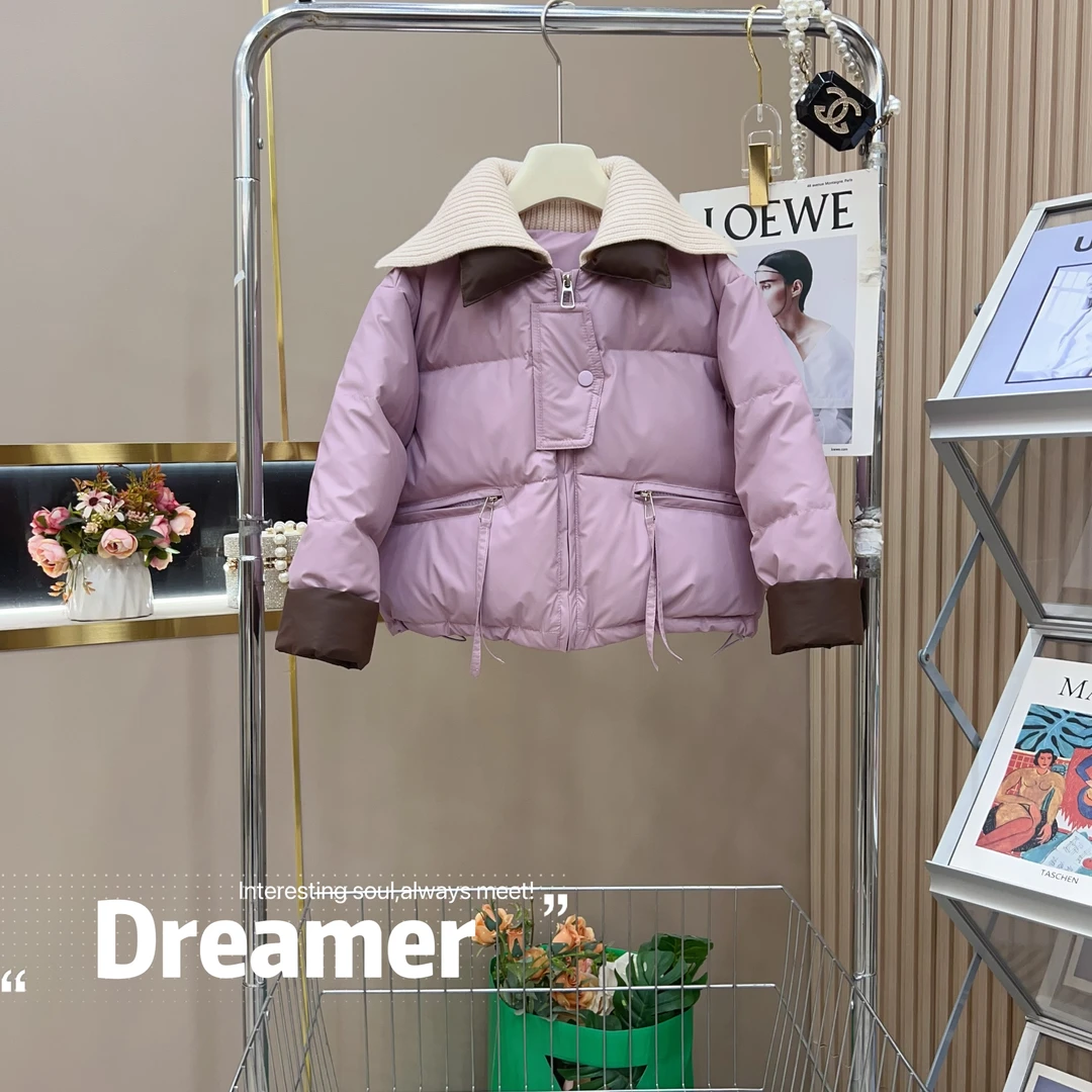 90新国标白鸭绒 女童新款设计款免洗撞色加厚羽绒服-9697