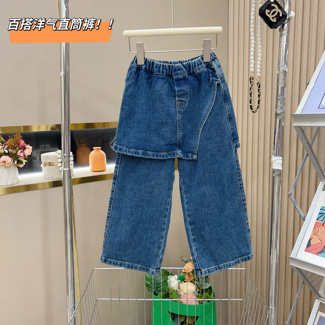女童2024秋季新款韩版裙裤牛仔裤-9525