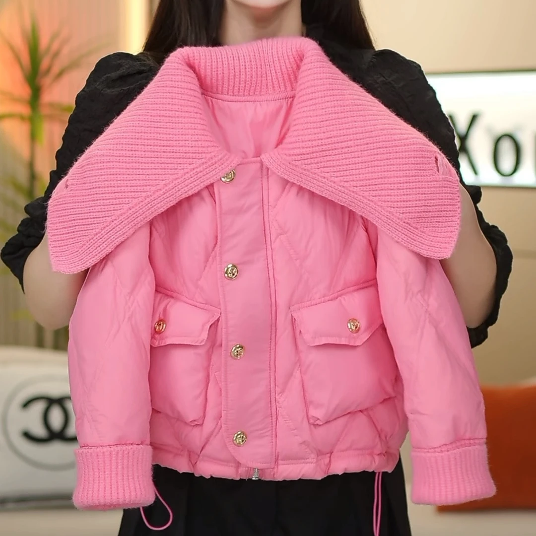 【现货】女童大翻领洋气加毛加厚新款棉衣冬季-1462中长款女宝外