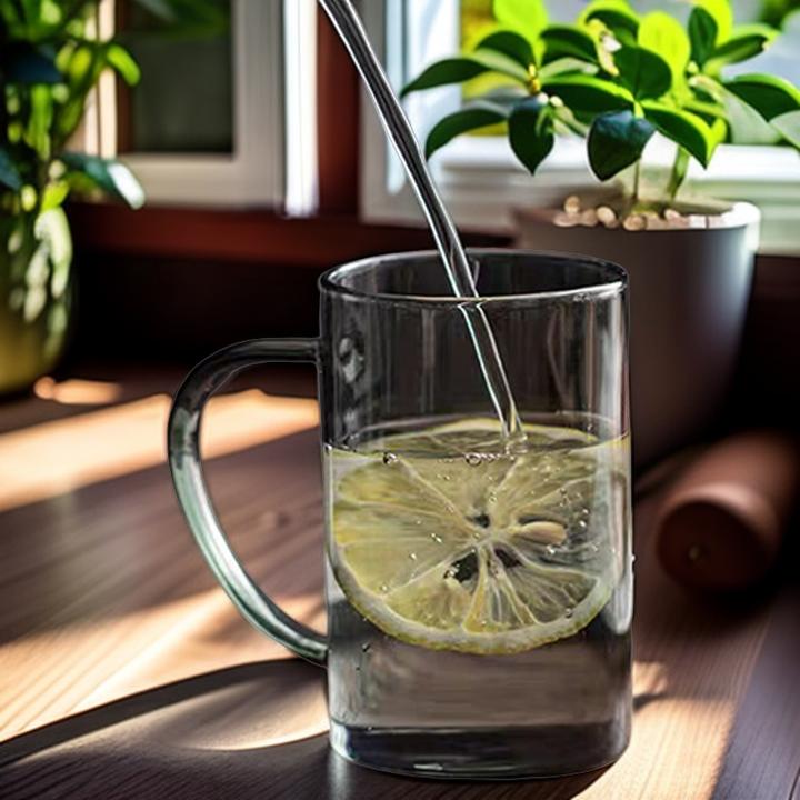 丕格高硼硅玻璃水杯带把简约时尚家用烟灰耐高温茶杯办公杯大容量