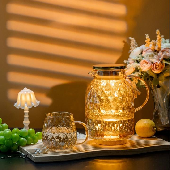 丕格钻石轻奢家用耐冷耐高温冷水壶大容量玻璃凉水壶冷泡壶喝水壶