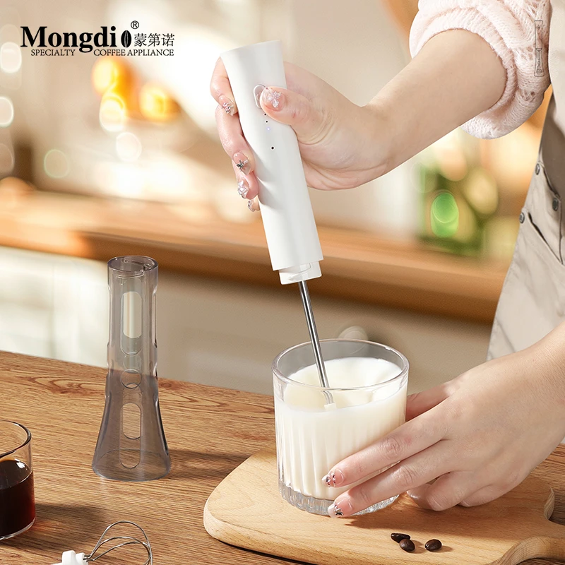 Mongdio咖啡打奶泡器奶泡打发器奶泡器电动牛奶打泡器手持搅拌棒