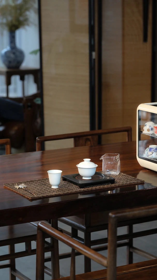 【弥生茶事】望月怀古甜白元宝马蹄盖碗闻香杯景德镇手工青白瓷茶器