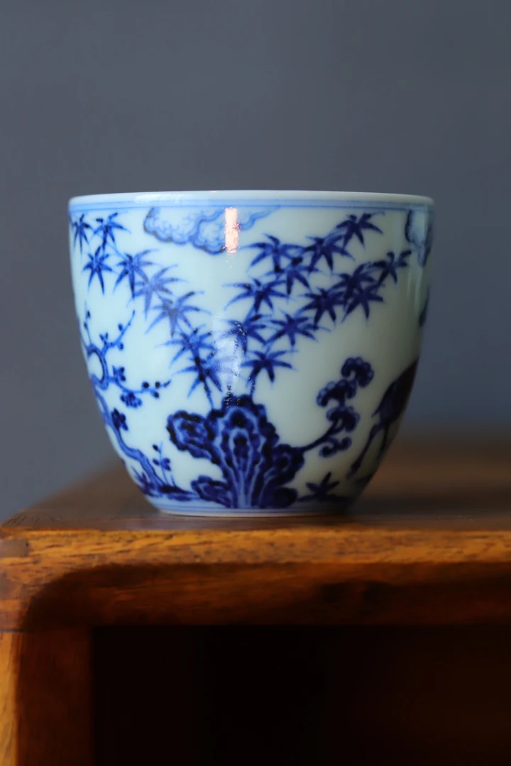 【弥生茶器】小愚斋岁寒三友福禄双全杯满容150ml