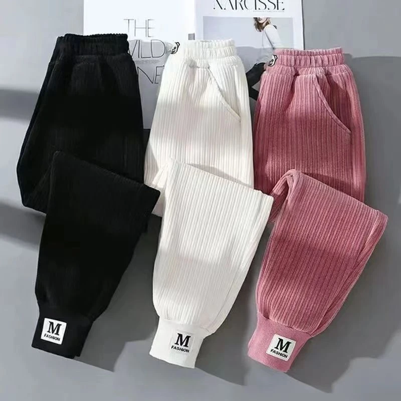 儿童裤子秋冬中大童束脚裤休闲长裤潮女童2023新款洋气