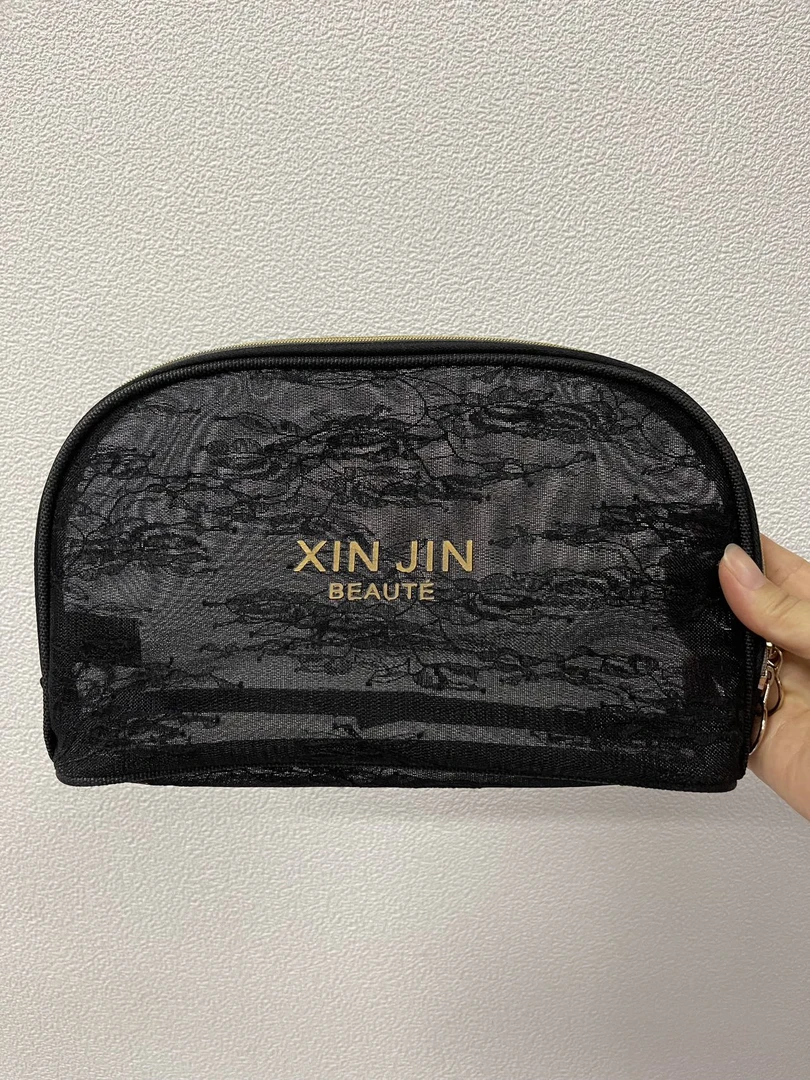 蕾丝简约拉链化妆包收纳包