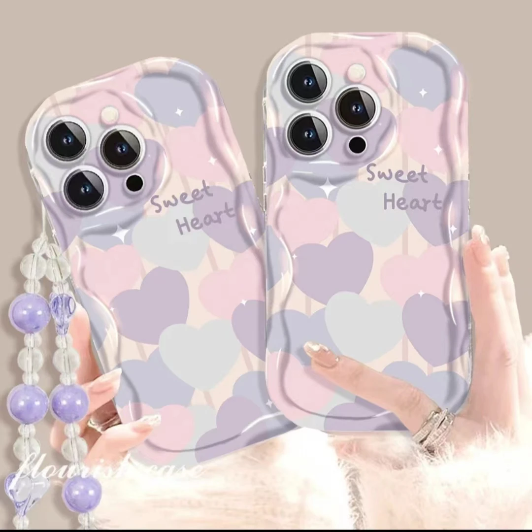 ins缤纷爱心适用苹果手机壳华为OPPO小米iPhone14荣耀vivo保护壳