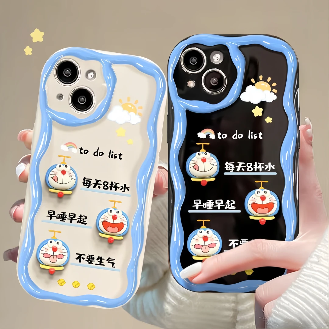 哆啦A梦公仔适用13苹果15手机壳华为oppo小米14vivo手机壳软小众
