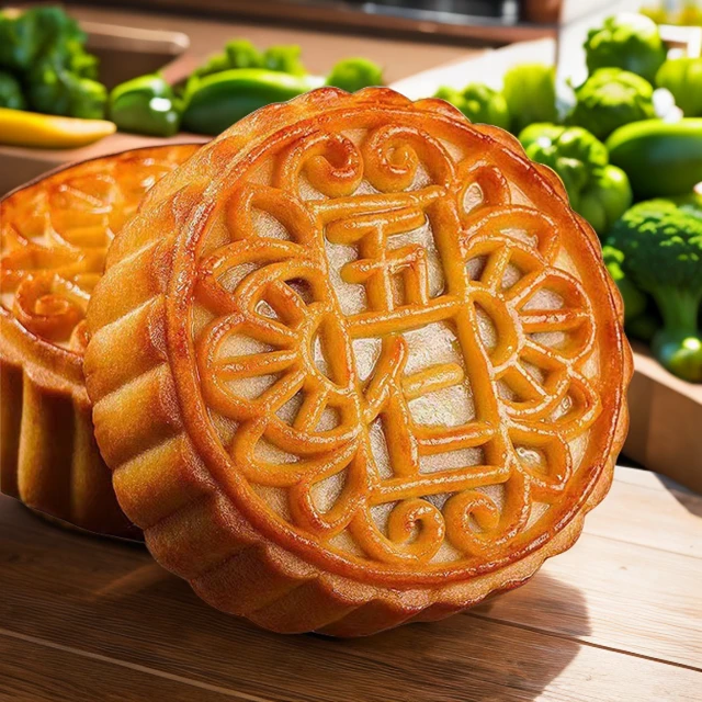 老五仁大月饼制作经典多口味黑芝麻甜点散装