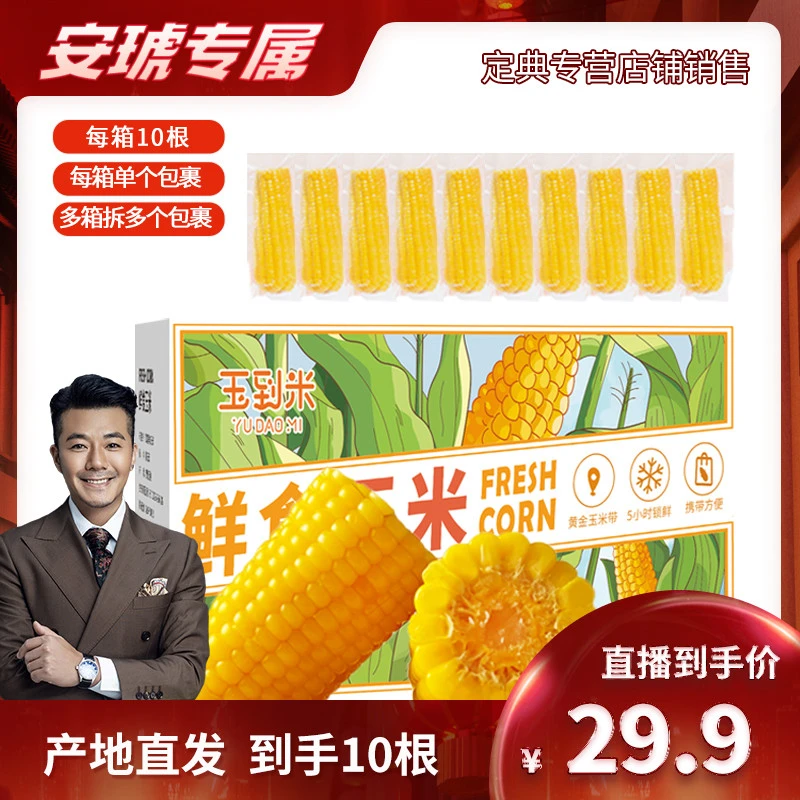 【安琥专属】东北鲜食黄糯玉米200g/根*10根 北纬粗粮真空包装