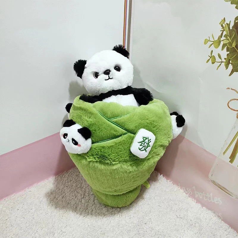 鼻涕熊麻将熊猫公仔 可爱熊猫毛绒玩具创意陪伴玩偶礼物 儿童玩具