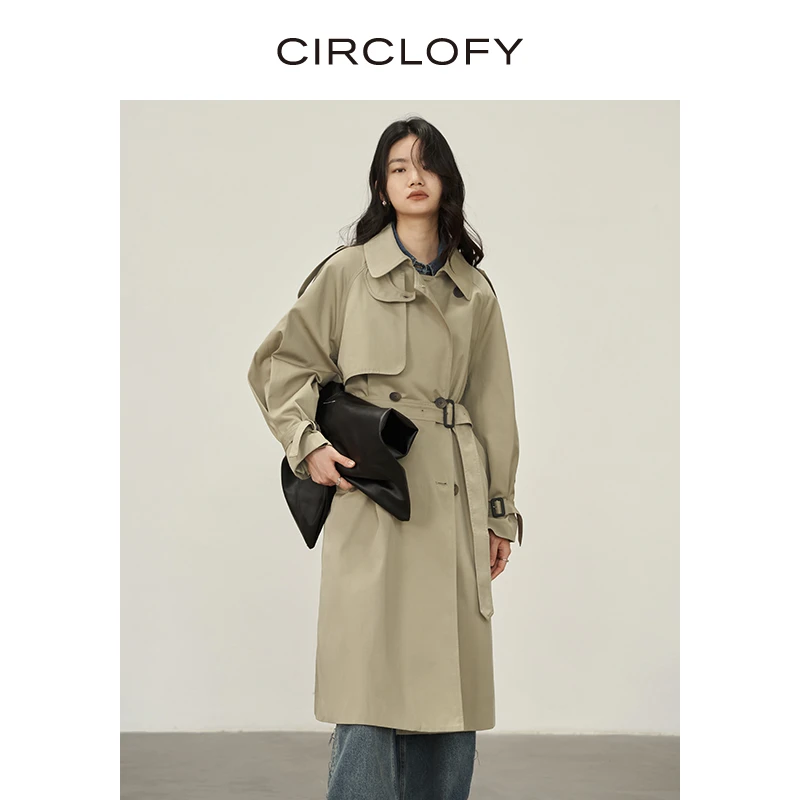 【CIRCLOFY瑟夕】英伦假日廓形风衣外套大衣中长款CWOC260635