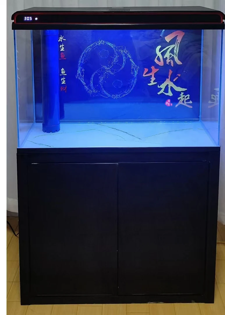 智能.底过滤.仿生循环静音鱼缸.一键排污.五线金晶-超白-玻璃鱼缸