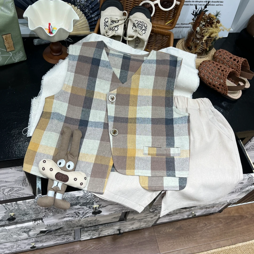 儿童夏季新款休闲时尚百搭立体玩偶夏款中小童套装24181