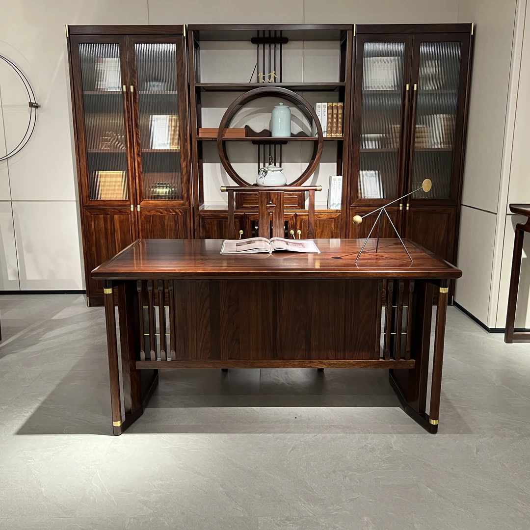 新中式乌金木书柜870*410*2100