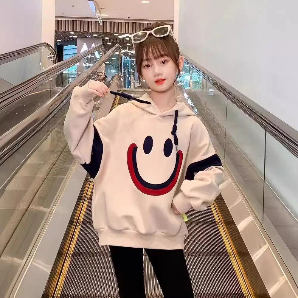 女童卫衣2024新款洋气春秋中大童儿童衣服上衣连帽女孩秋装外套潮