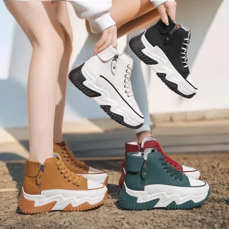 时尚小个子女鞋增高厚底运动鞋春夏百搭休闲鞋凉鞋真皮网红老爹鞋
