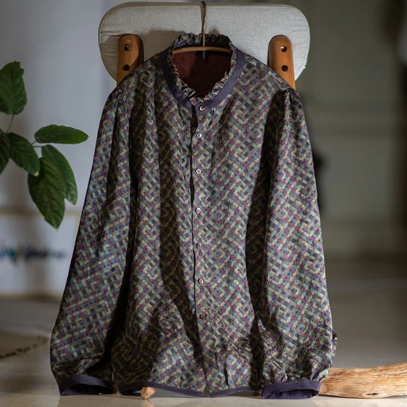 youyuansu/幽元素原创女装休闲立领花边衬衫