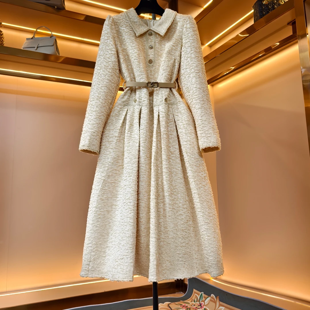 【金韵山茶】轻奢设计师款优雅气质修身时尚收腰连衣裙-85680燕姐