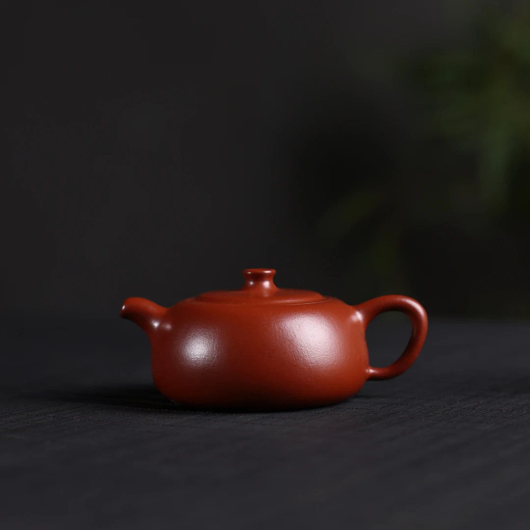 【井栏】 原矿朱泥大红袍  130cc 手工制作 内推孔 宜兴紫砂壶