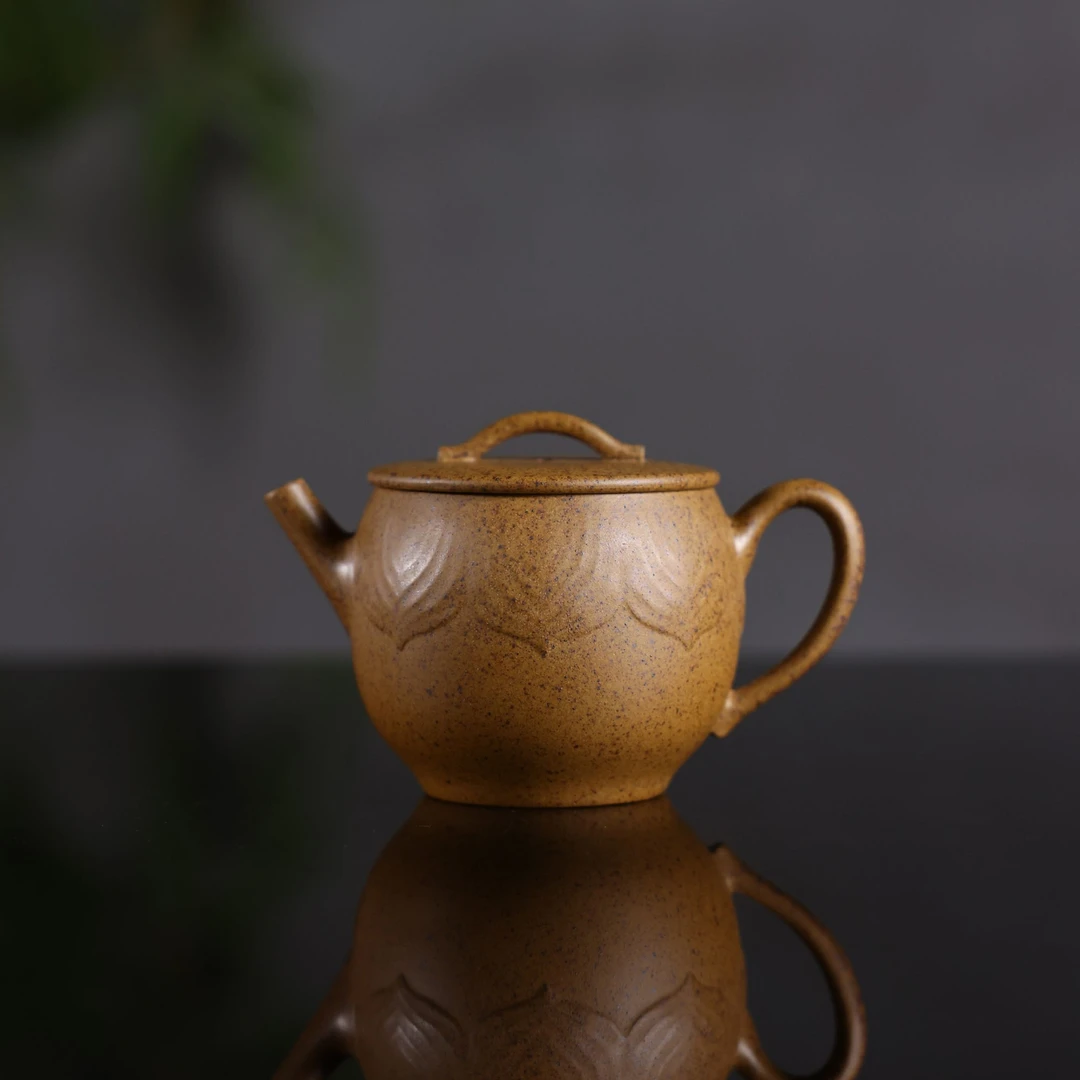 【渡香】 原矿黄金段泥柴烧 175cc 手工制作  宜兴紫砂壶