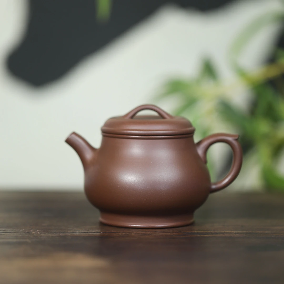 【颂金】1985原矿深井底槽清 170cc 手工制作 内推孔 宜兴紫砂壶