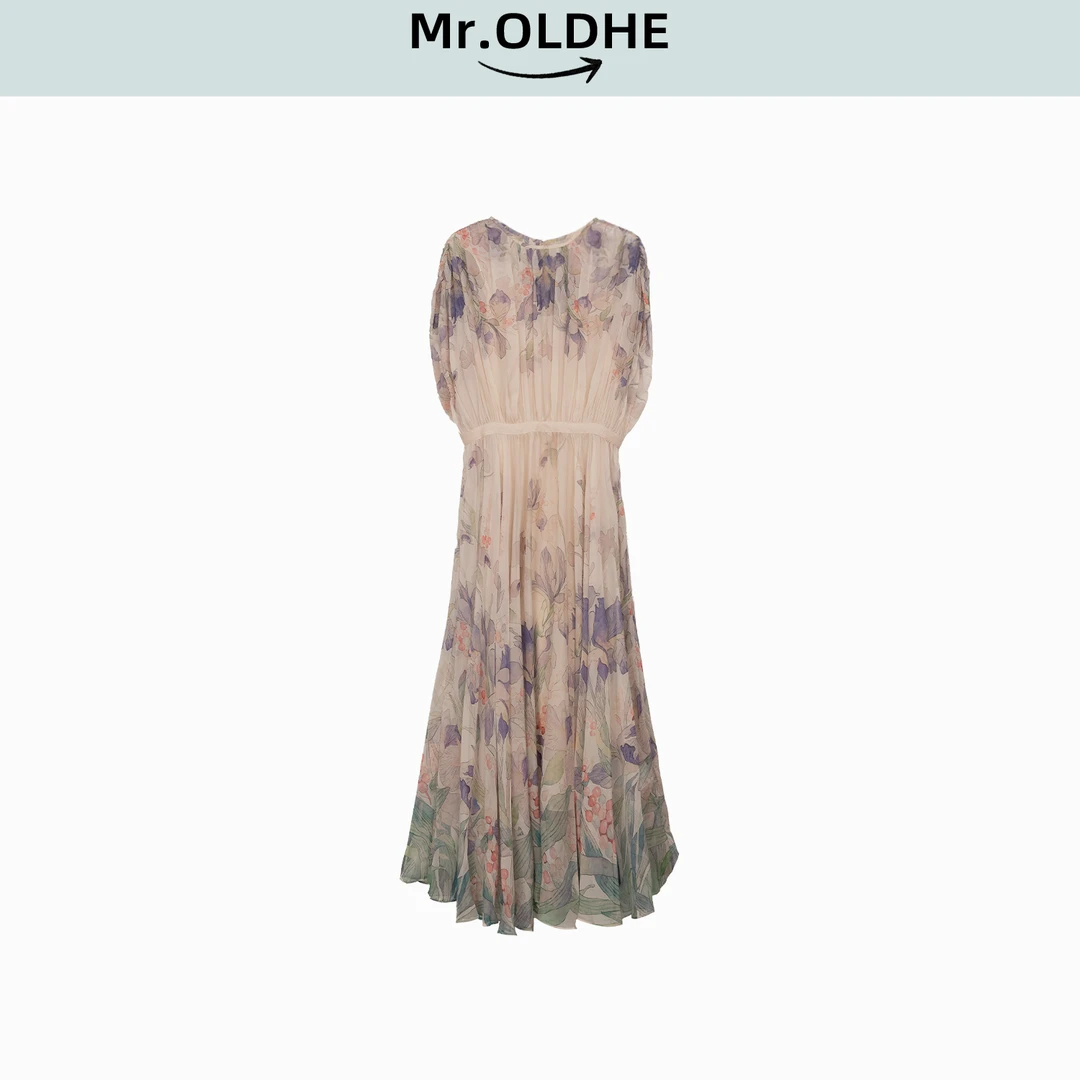 夏季碎花气质大摆定位印花连衣裙