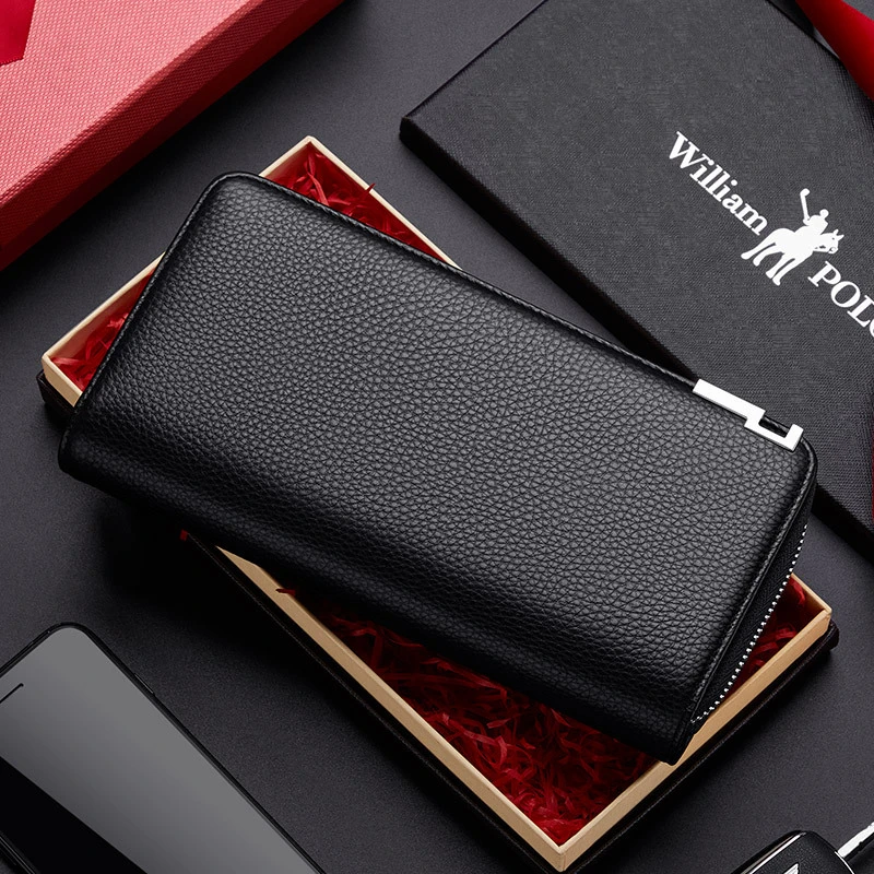 英皇保罗卡包男真牛皮钱包大容量多卡位长款钱包多功能超大44卡位