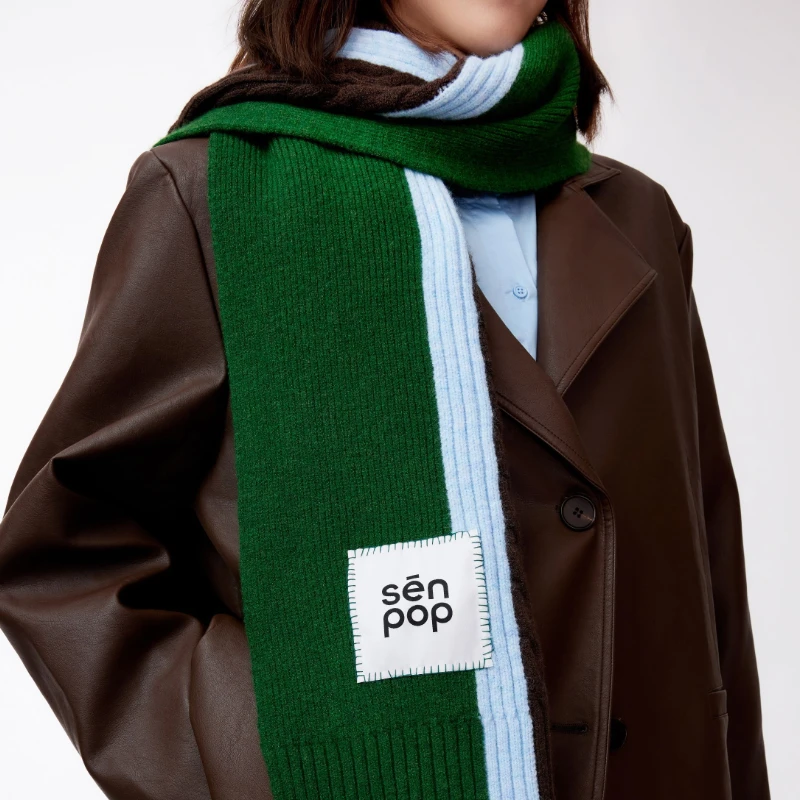 【冬日时髦好物】上森秋冬新品撞色围巾保暖