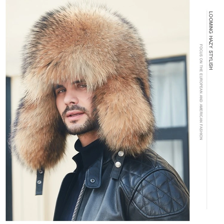 狐狸貉子毛男士霸王帽东北冬天加厚保暖全毛女帽真皮护耳雷锋帽
