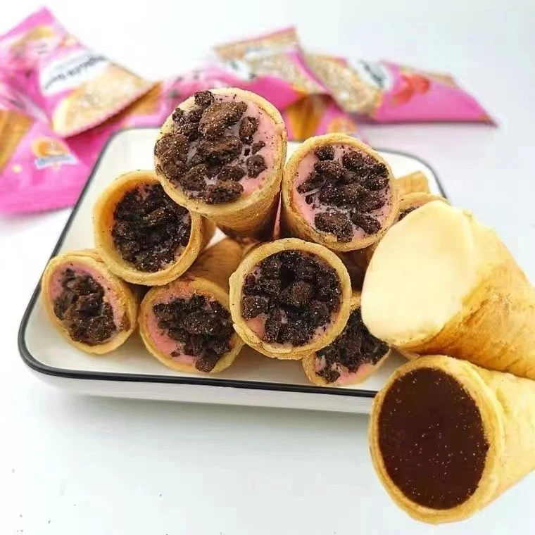 俄风味蛋筒冰淇淋爆浆夹心蛋卷休闲零食