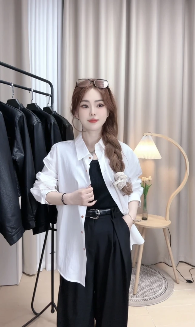 韩版休闲纯色洗水棉单扣衬衫时尚百搭