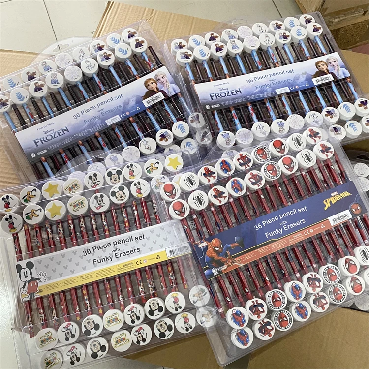 36支铅笔+36个橡皮！可爱文具礼盒铅笔橡皮套装