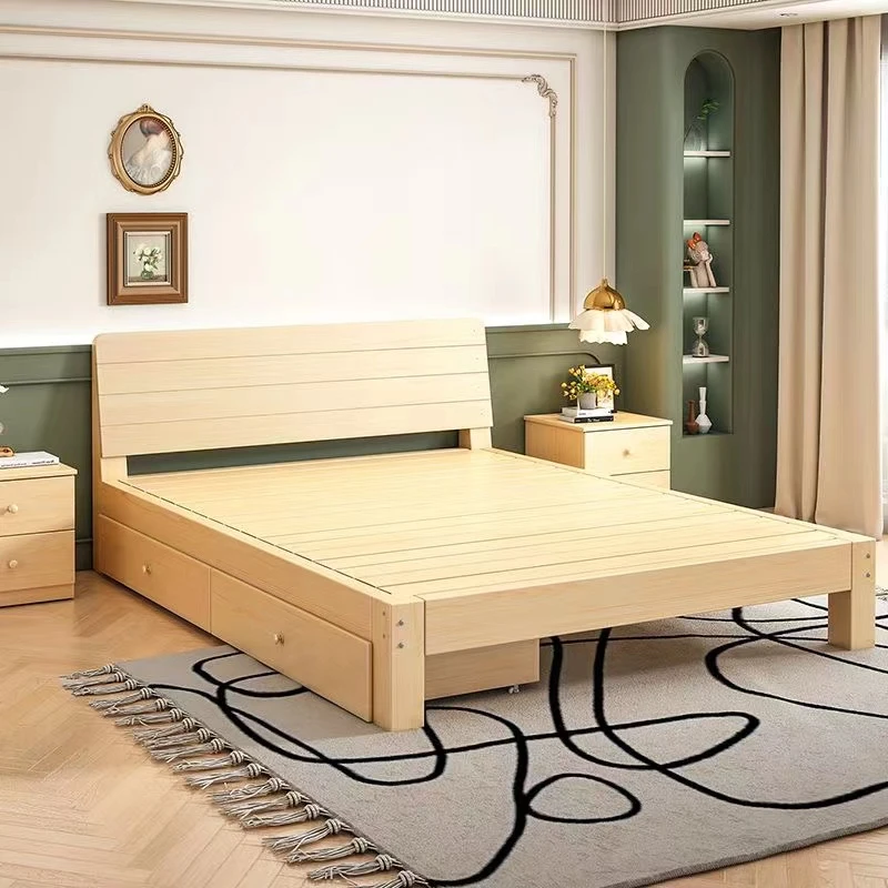 2米大床实木床现代简约出租屋双人1.8米单人床1.5米